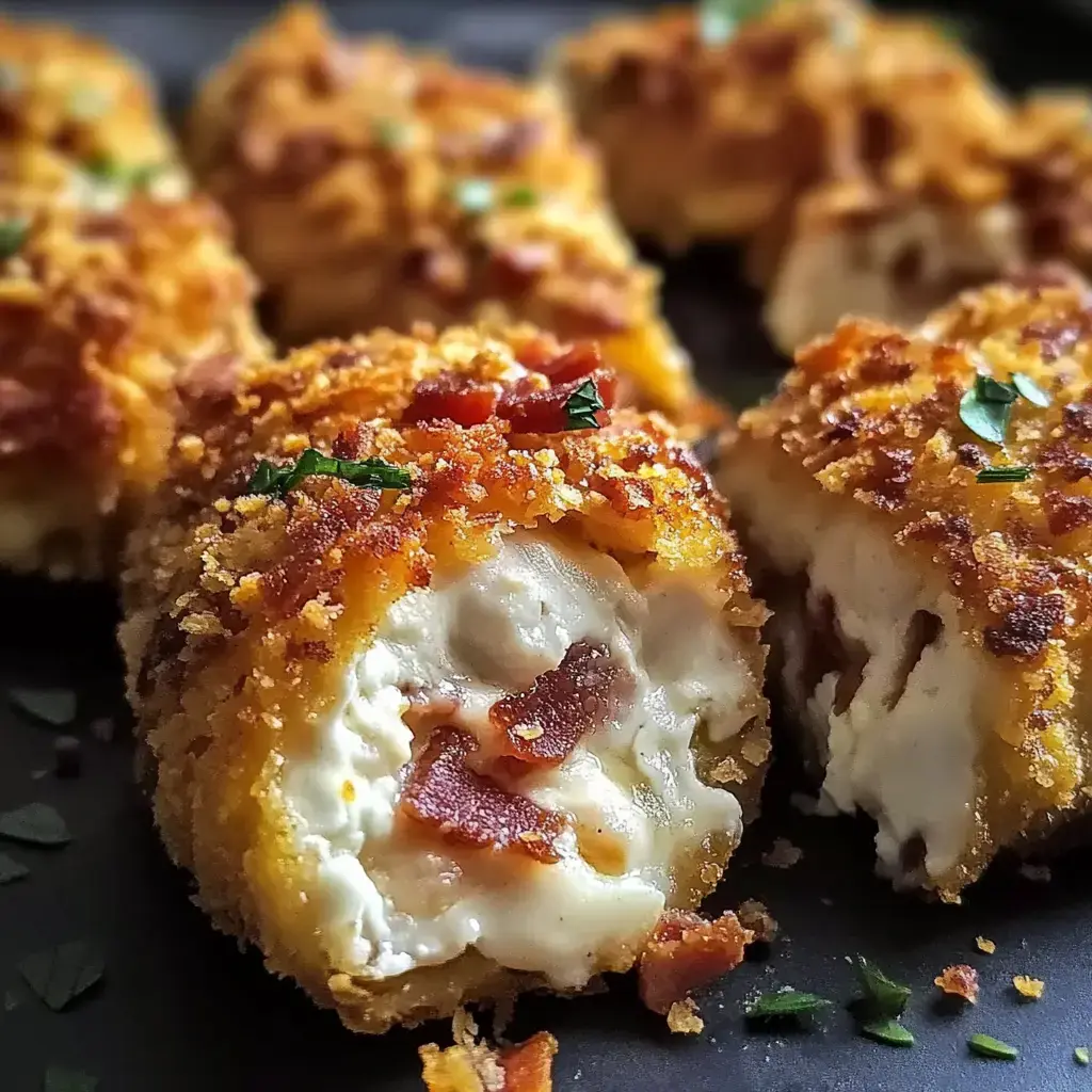 Golden Doritos filled with creamy cheese and bacon, sprinkled with fresh herbs.