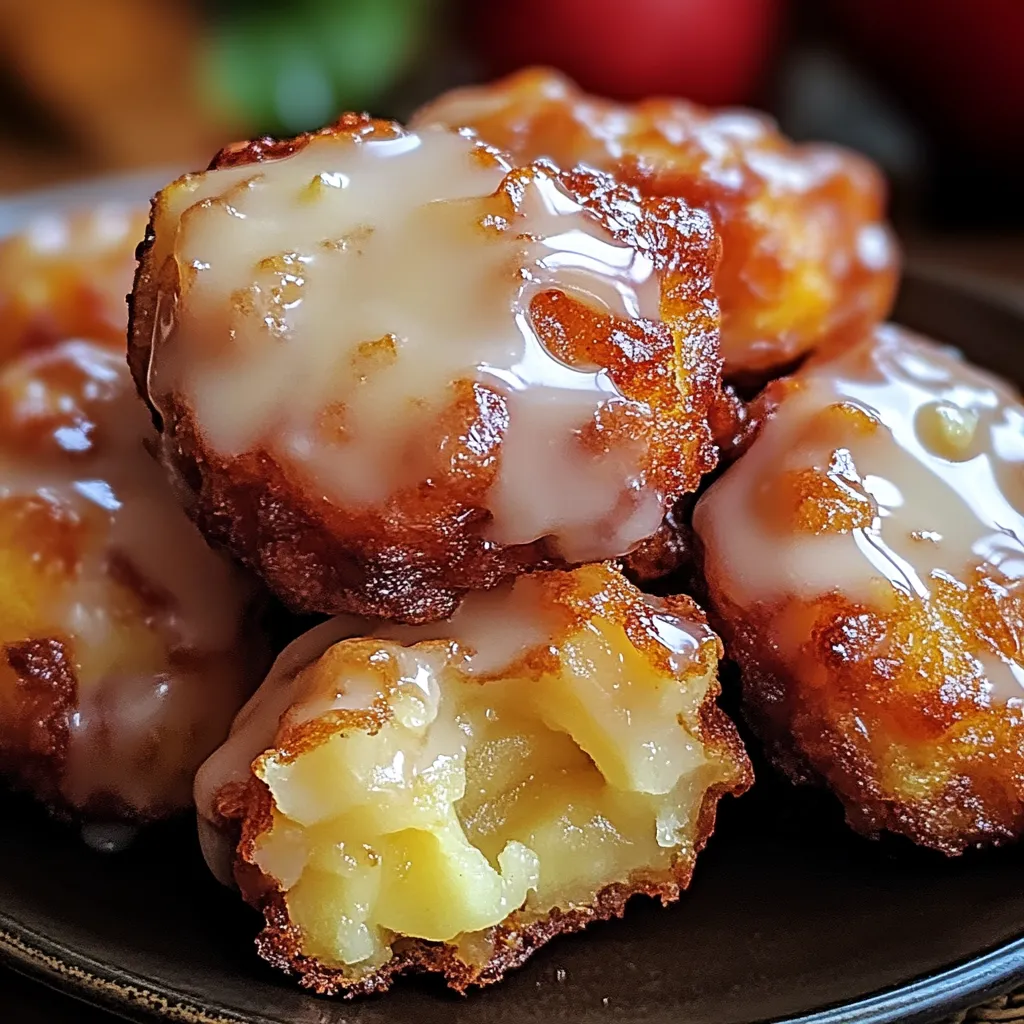 Close-up view Baked Apple Fritters