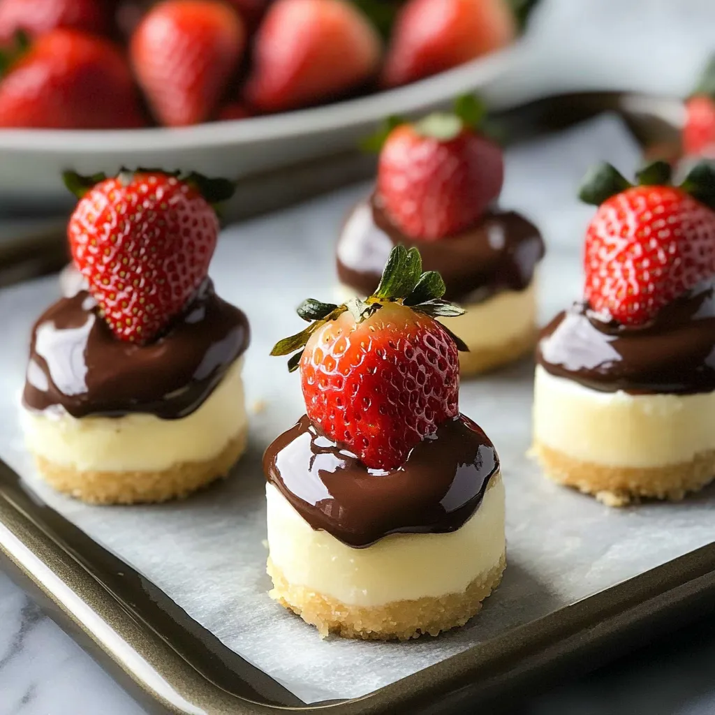 Strawberry Chocolate Mini Cheesecakes