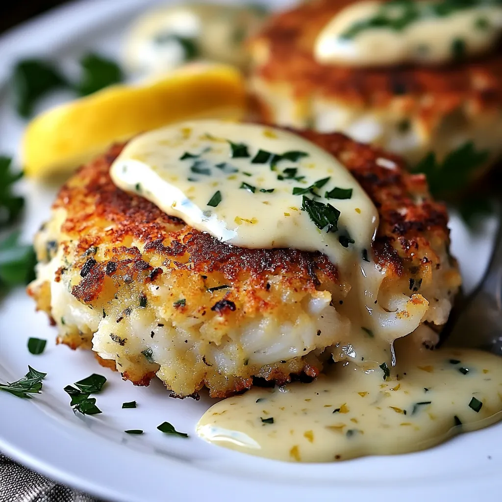 Golden Crab Cakes with Lemon Butter Topping