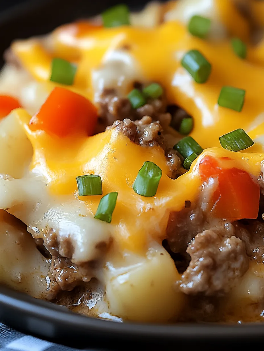 Crockpot Cheesesteak Potato Casserole Recipe