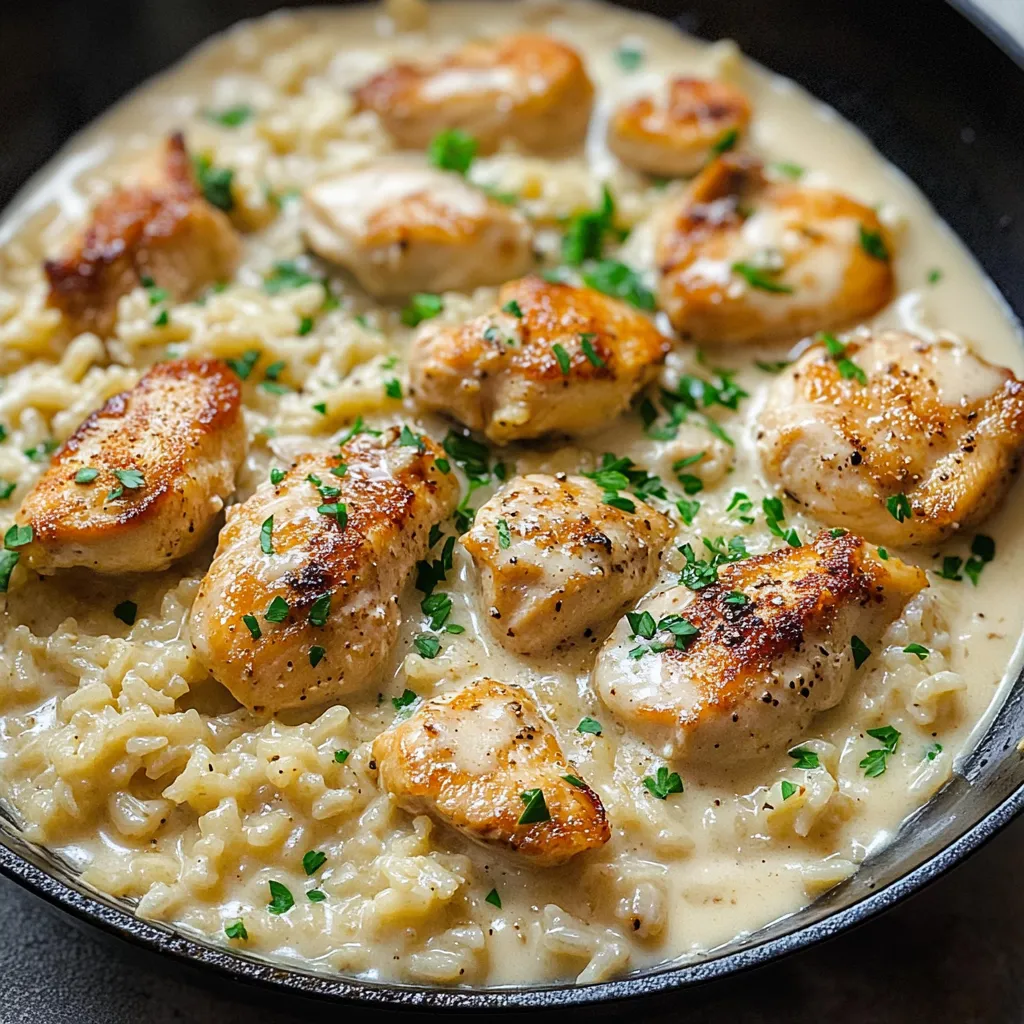 One-Pan Creamy Parmesan Chicken & Rice [40 Minutes] Recipe