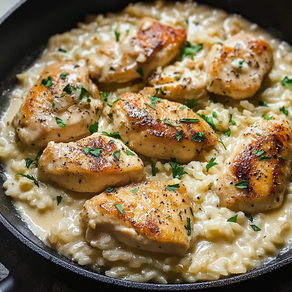 Easy One-Pan Creamy Parmesan Chicken & Rice [40 Minutes]