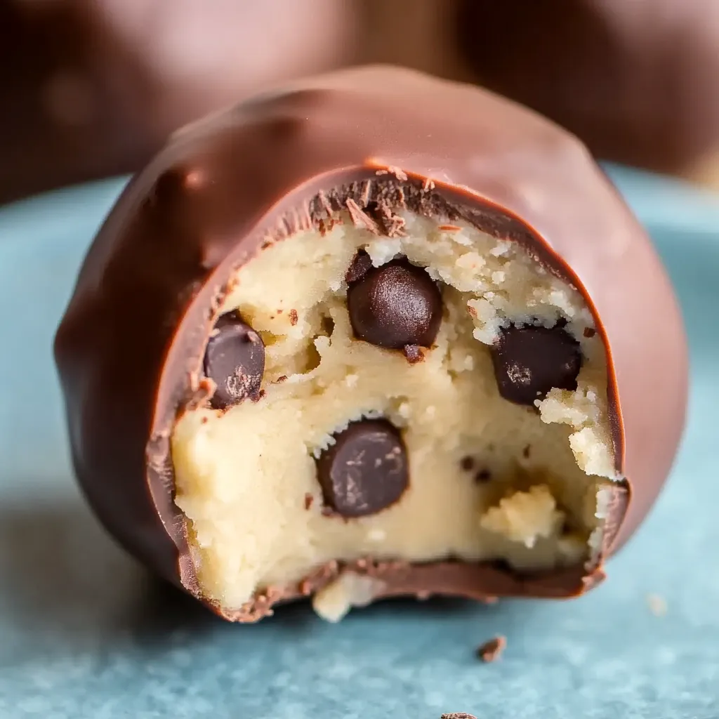 Round chocolate-loaded cheese bites stacked on a plate for a sweet, wholesome snack you can enjoy anytime.