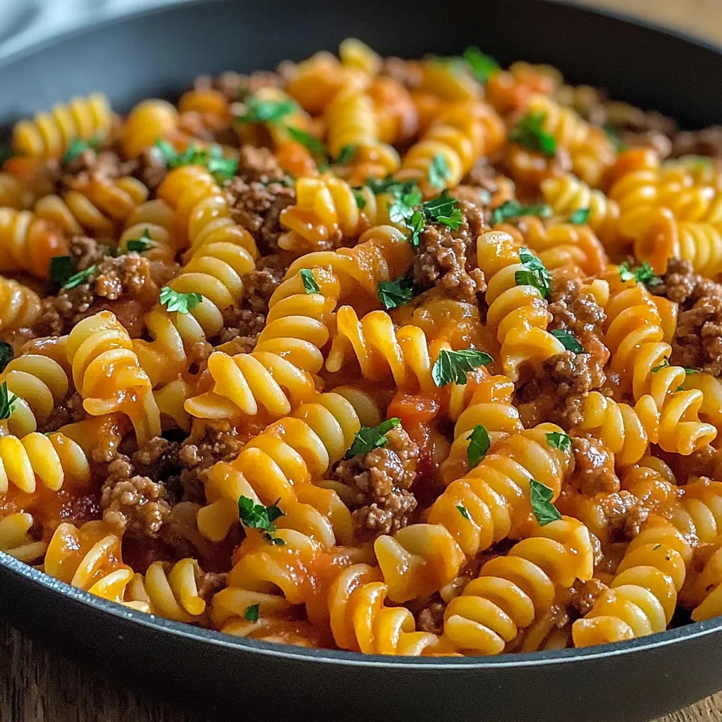 One Pan Taco Pasta Dish