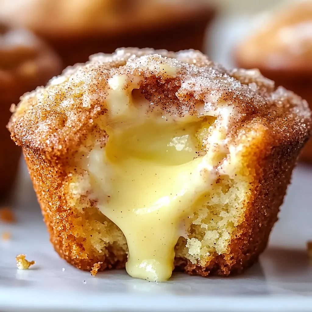 Tender, melty cinnamon muffins with cream cheese centers, showing a golden outside and rich filling, ideal for your morning meal.