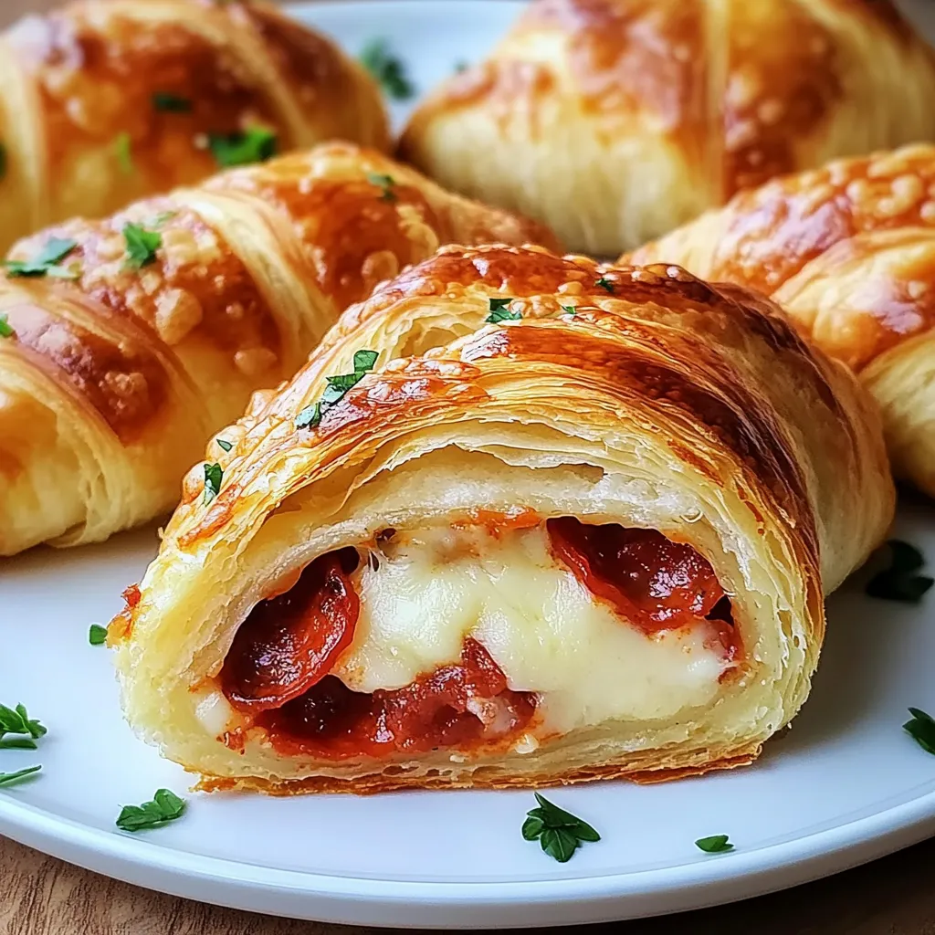 Super Easy Mozzarella Pepperoni Croissant Rolls