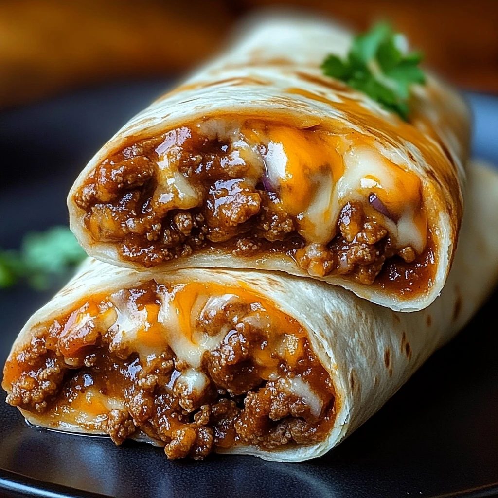 Flavorful beef and melted cheese wrapped in a golden tortilla, perfect for a quick meal.