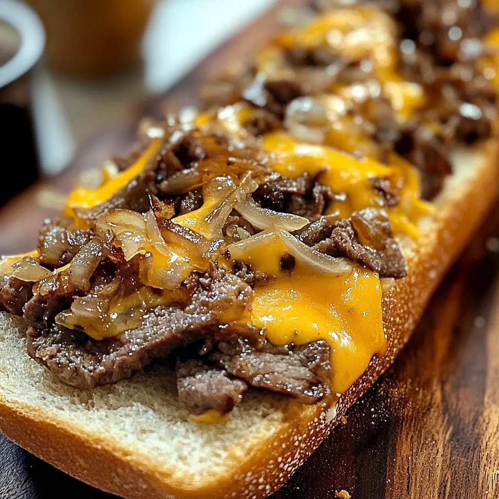 Delicious Garlic Philly Cheesesteak Bread