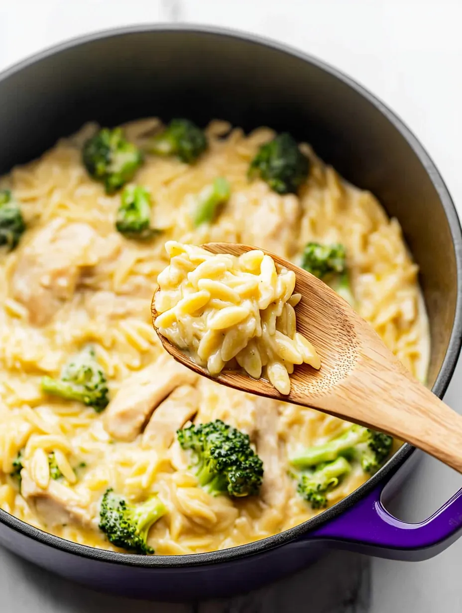 Cozy Cheesy Chicken Broccoli Orzo Meal