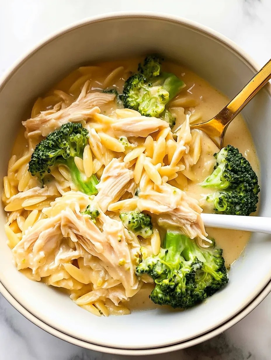 One-Pot Cheesy Chicken Broccoli Orzo