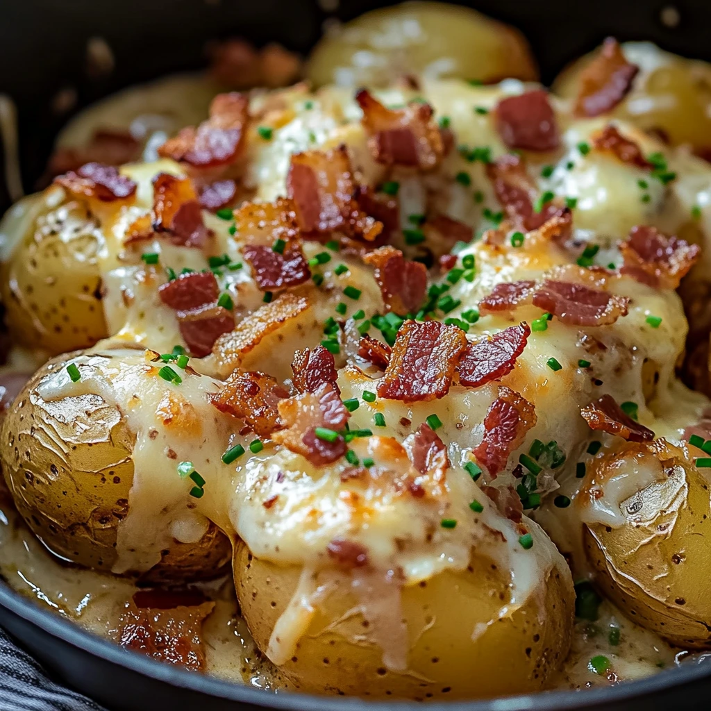 Mouthwatering Mississippi Mud Potatoes bursting with flavor and showing off its lovely texture.