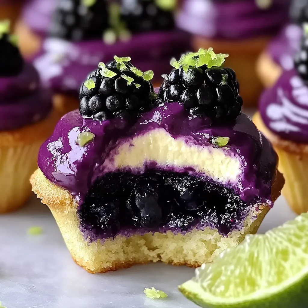 Blackberry Lime Cheesecake Cupcakes – Easy Sweets