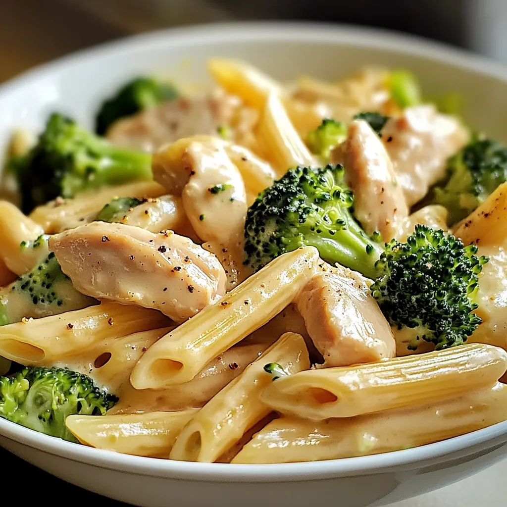Easy Creamy Broccoli and Chicken Penne