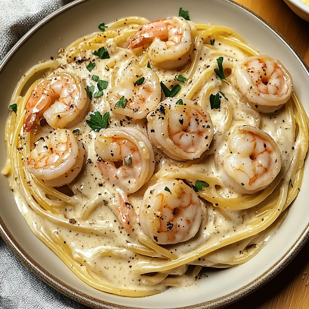 Easy Creamy Garlic Shrimp Pasta