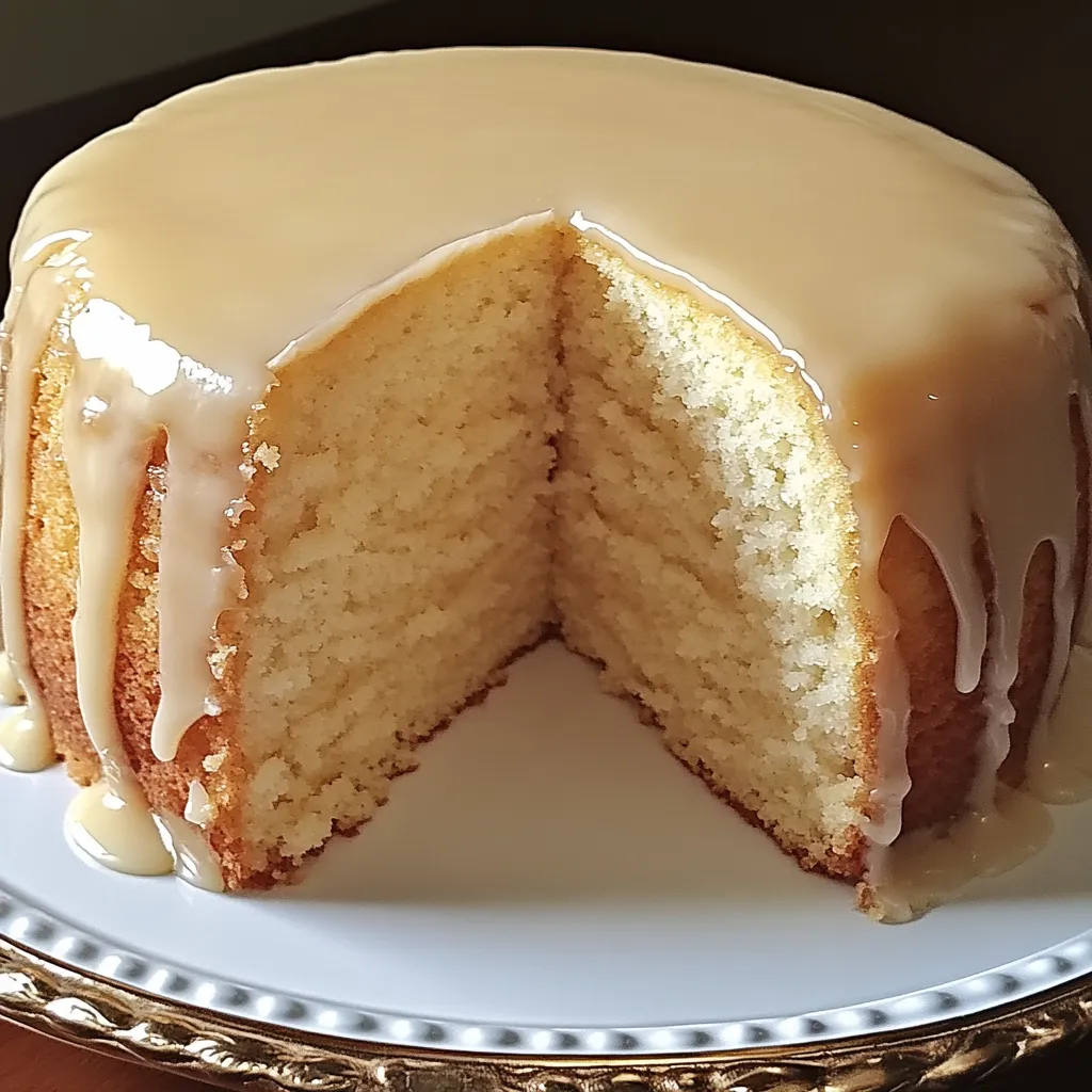Soft Vanilla Cake with Cream Cheese Glaze