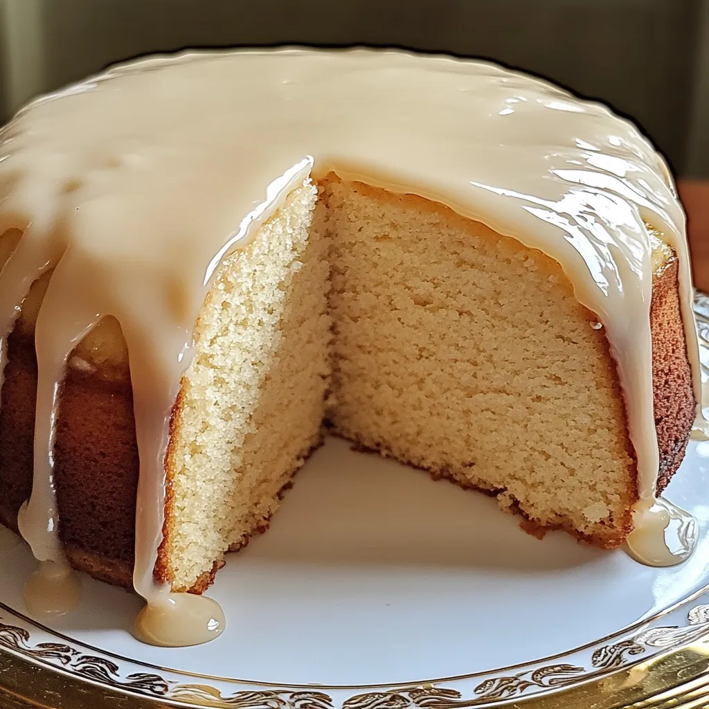 Vanilla Buttermilk Pound Cake with Cream Cheese Glaze Recipe