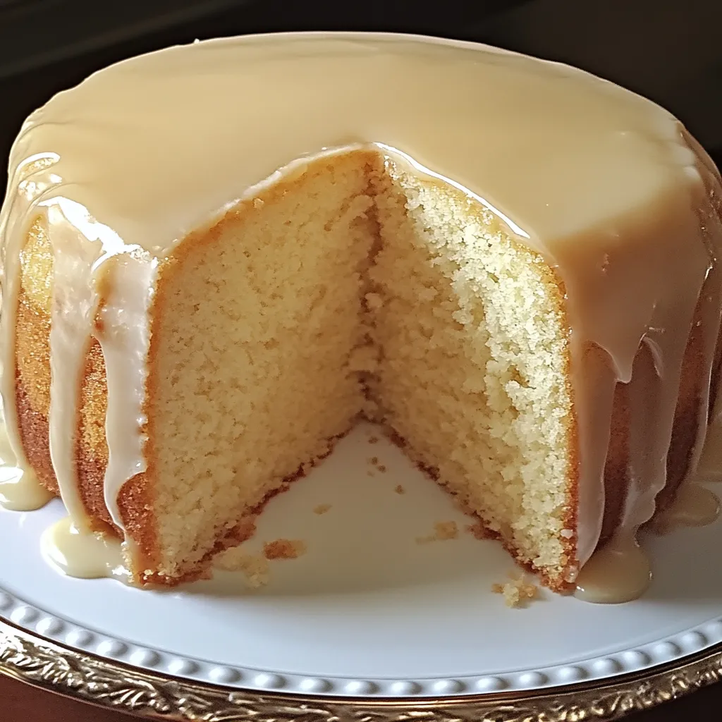 Easy Vanilla Buttermilk Pound Cake with Cream Cheese Glaze