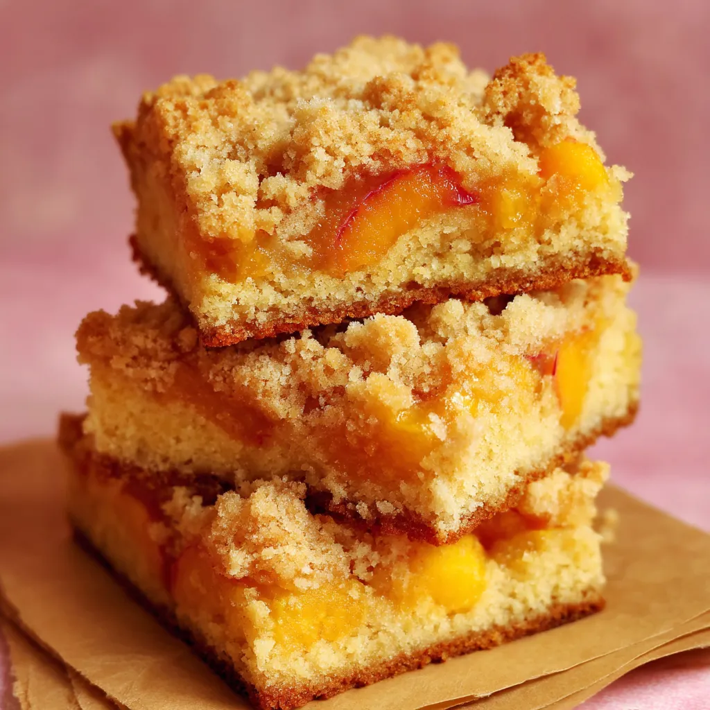 Peach cobbler dessert on a paper towel.