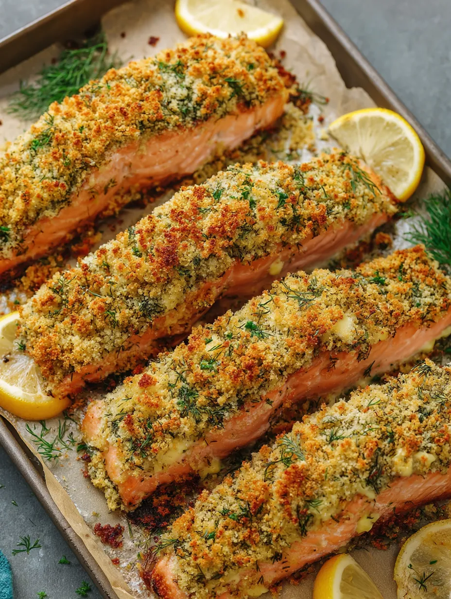 Two pieces of salmon with a lemon wedge on top.