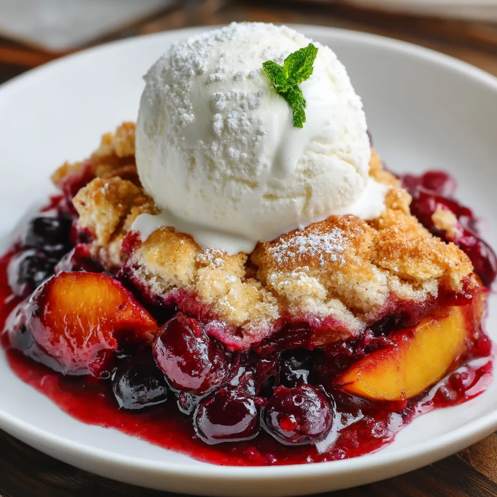 A dessert with a white dollop of something on top.