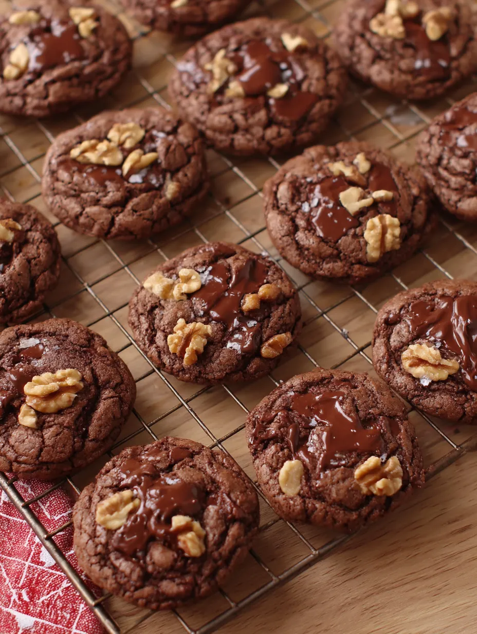 Chocolate chip cookies with walnuts.