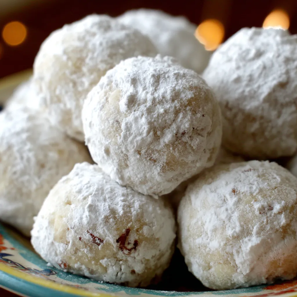 A plate of powdered sugar donuts.