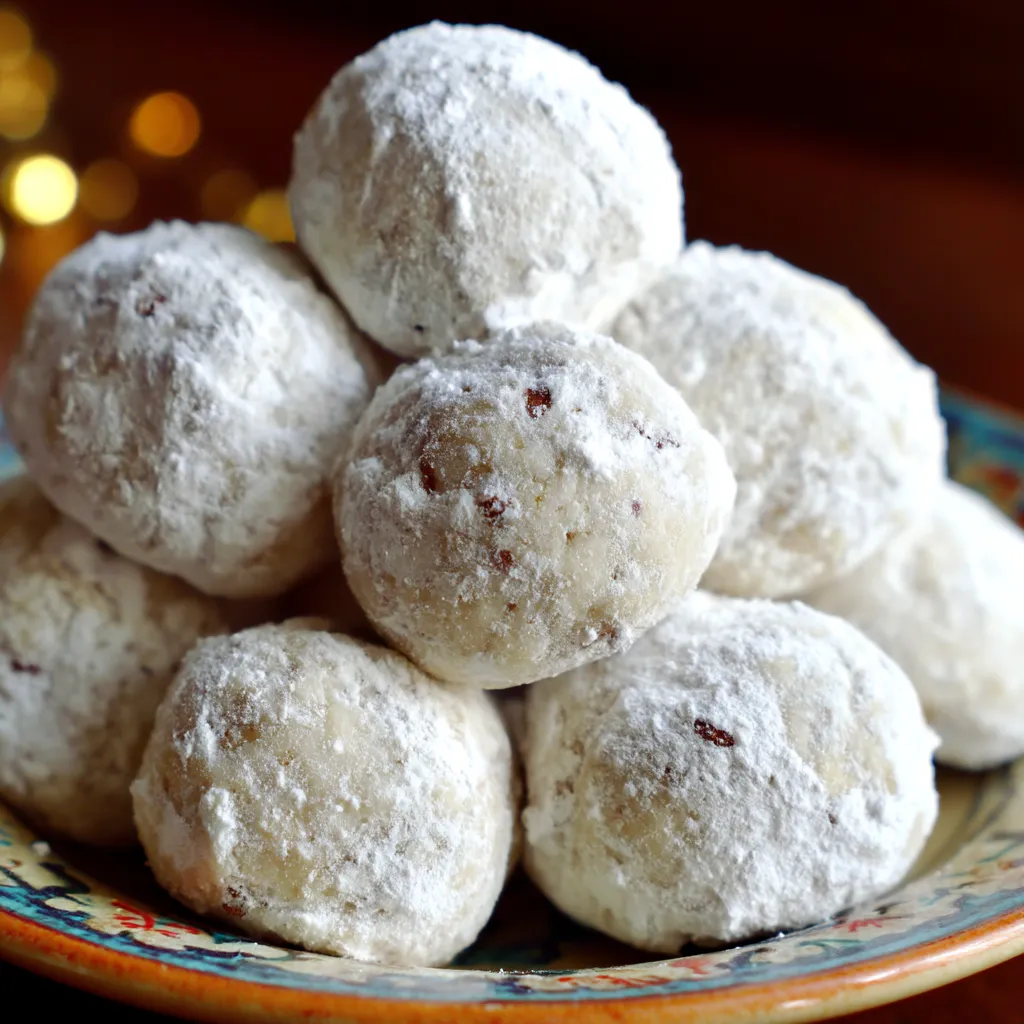 A plate of powdered sugar donuts.