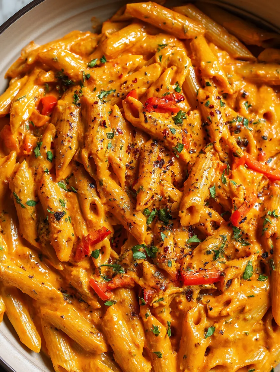 A plate of pasta with red sauce.
