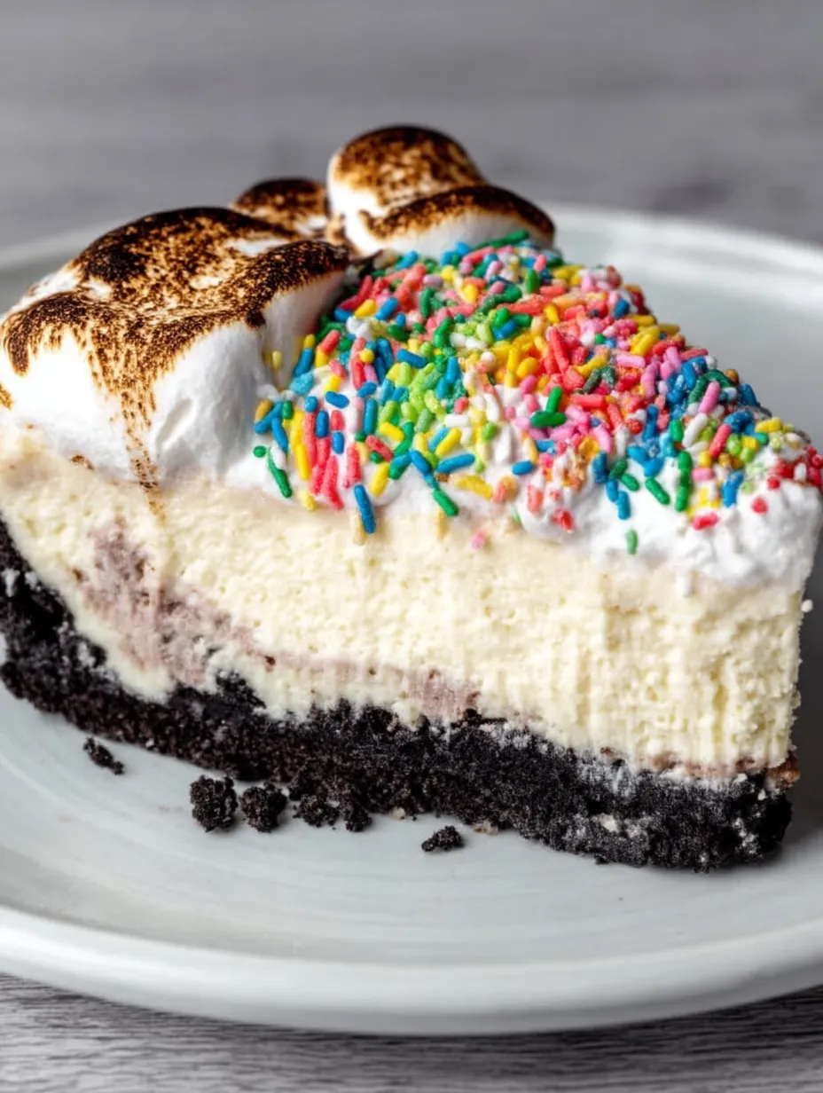 A slice of cake with sprinkles on top.