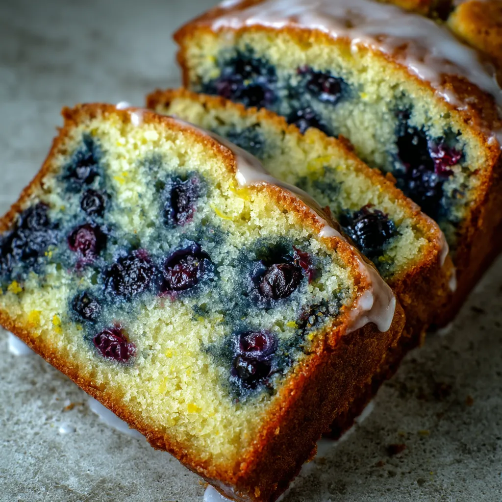 A slice of blueberry cake.
