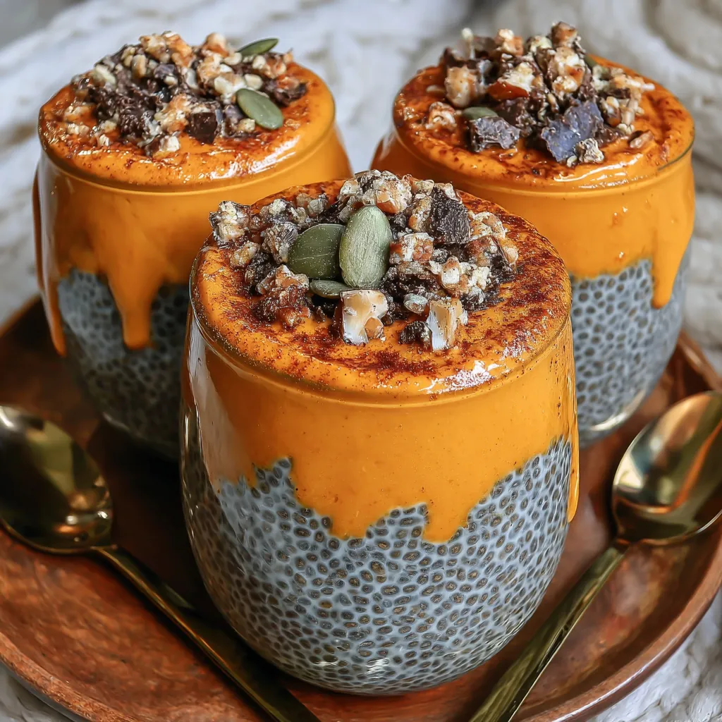 Three cups of food with a spoon in one.