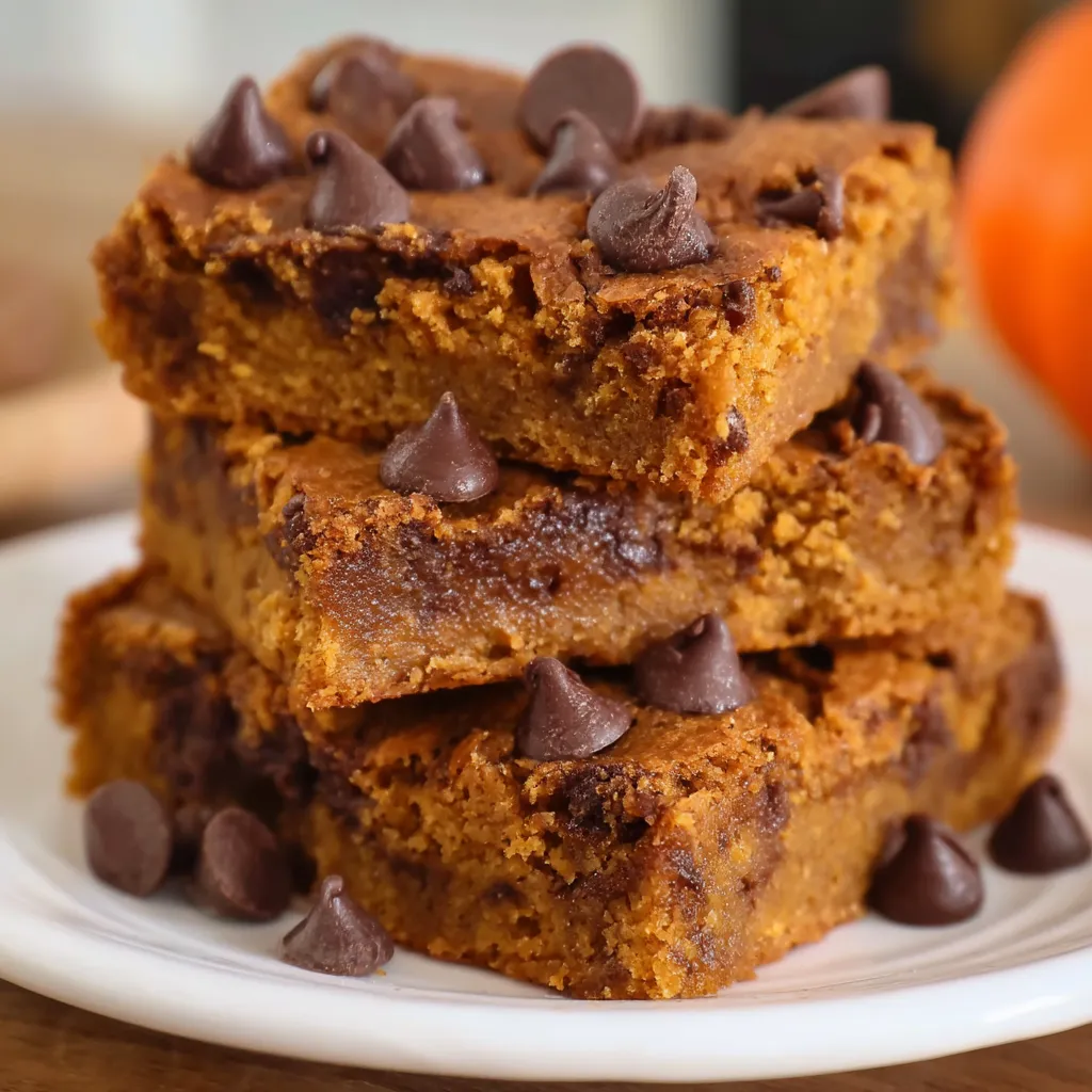 A stack of chocolate chip cake bars.