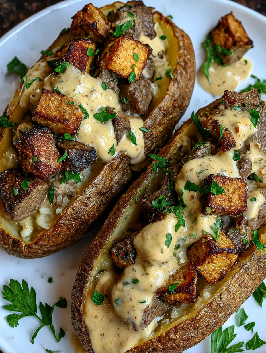 Loaded Baked Potato with Steak Bites